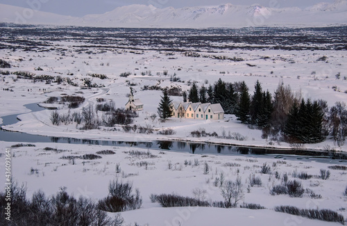 Winter Scenic View of Iceland