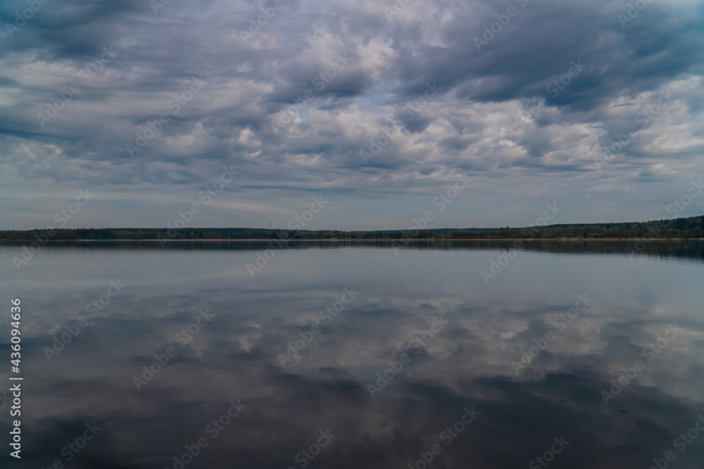 Russia. May 16, 2021. Early May morning on Sukhodol lake before dawn.