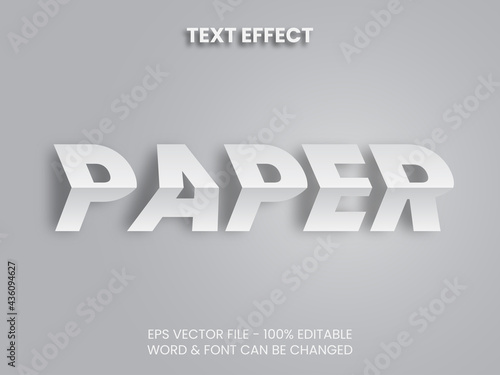 Folding text effect style. Editable text effect vector paper theme. Easy to use