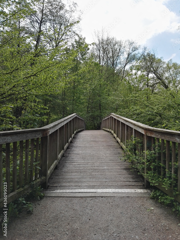 Bridge in Henneberg Park, Hamburg, Germany