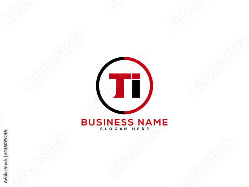 Letter TI Logo, circle ti logo icon vector for business