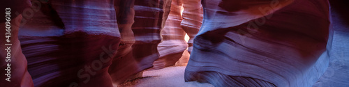 Panoramic Canyon Antelope Arizona near Page USA, Travel and website concept.
