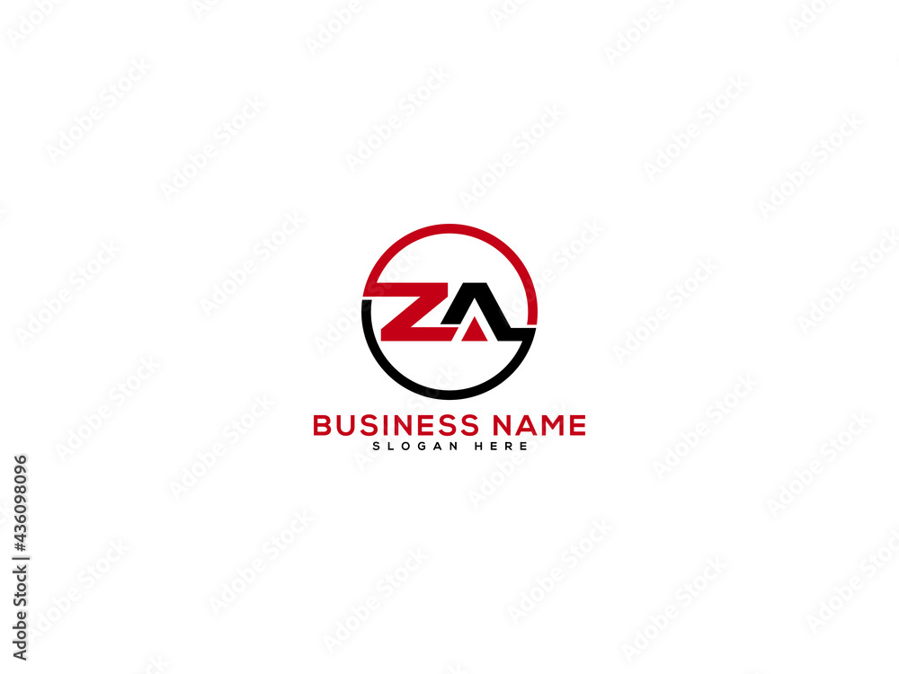 Letter ZA Logo, circle za logo icon vector for business Stock Vector ...