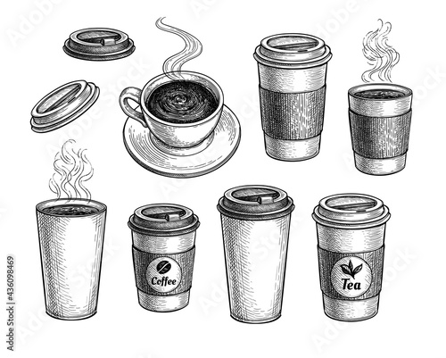 Coffee and tea big set.