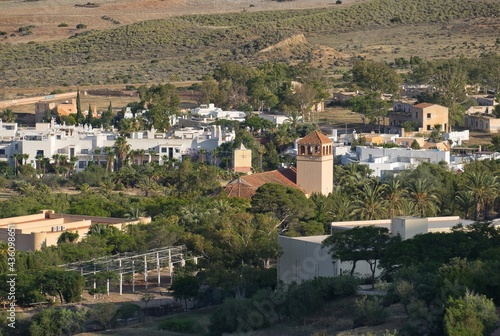 Panorama of the town of Rodalquilar, province of Almeria, Spain