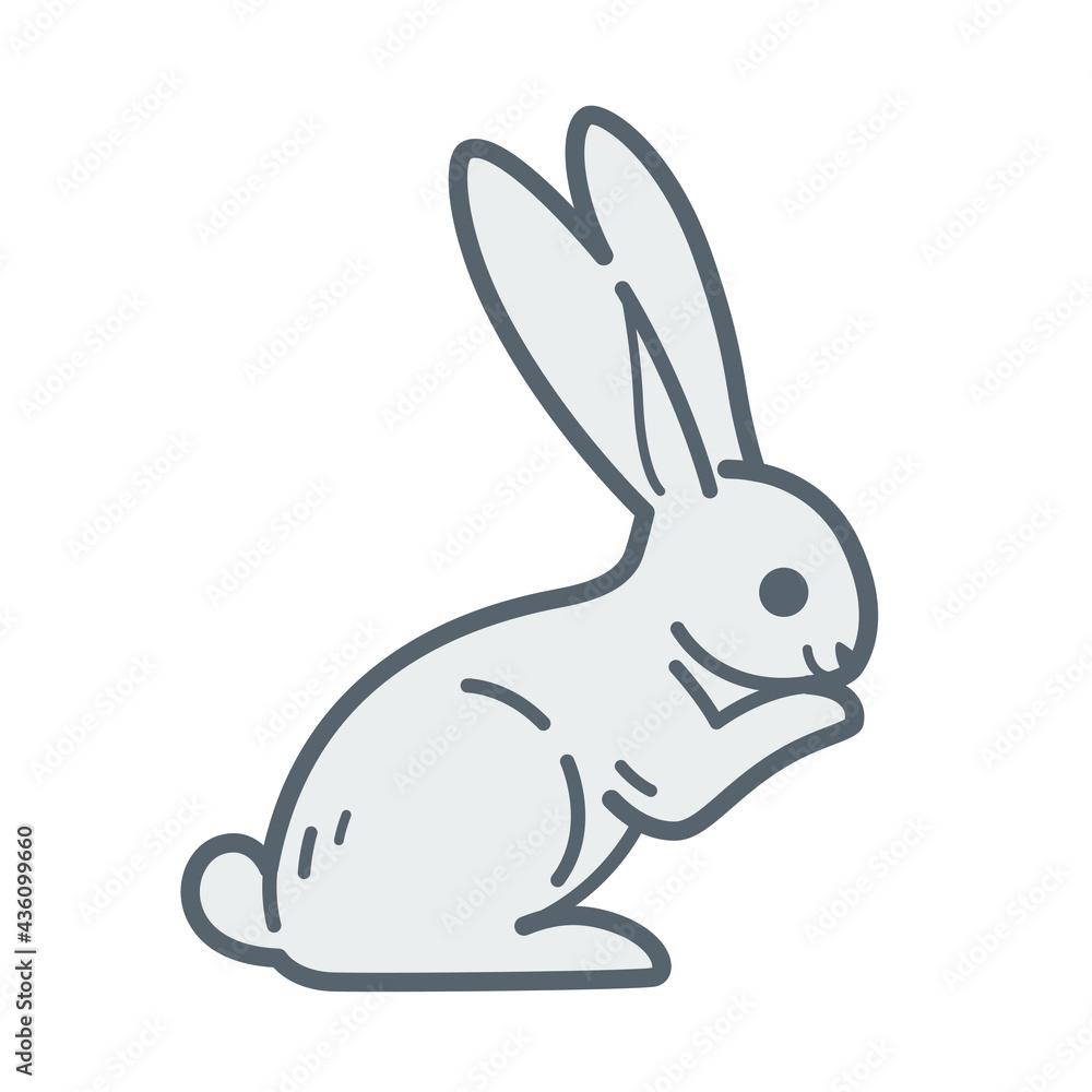 Cartoon hare, cute character for children. Vector illustration in ...