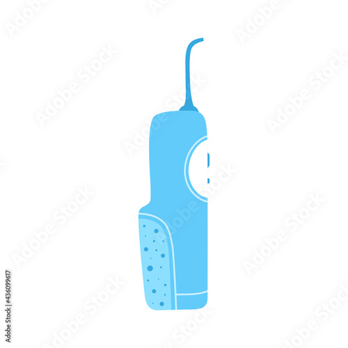 cartoon illustration of oral irrigator isolated on white