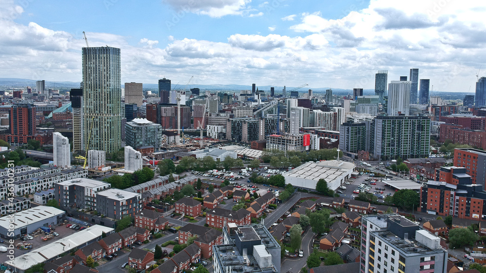 Naklejka premium City of Manchester & Salford, England, Britain. 