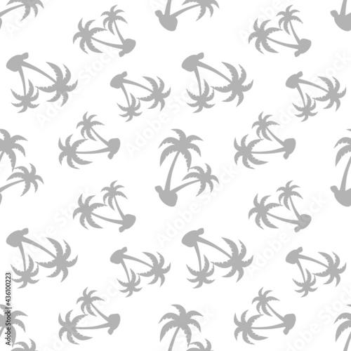 Tropical seamless pattern with palm trees on white background. Summer holidays. Vector illustration. © Alexandra