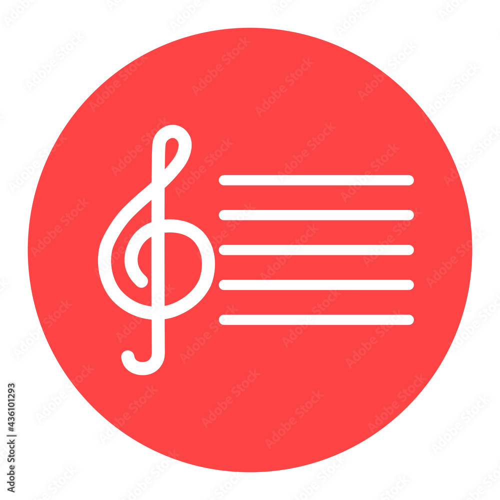 Treble clef vector white glyph icon. Music sign Treble clef vector white glyph icon. Music sign