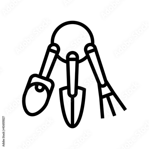 instrument for care houseplant line icon vector. instrument for care houseplant sign. isolated contour symbol black illustration