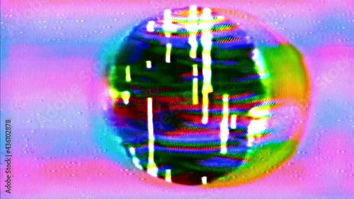 Analog Video Art Multicolored Abstract Shapes Signal Distortion