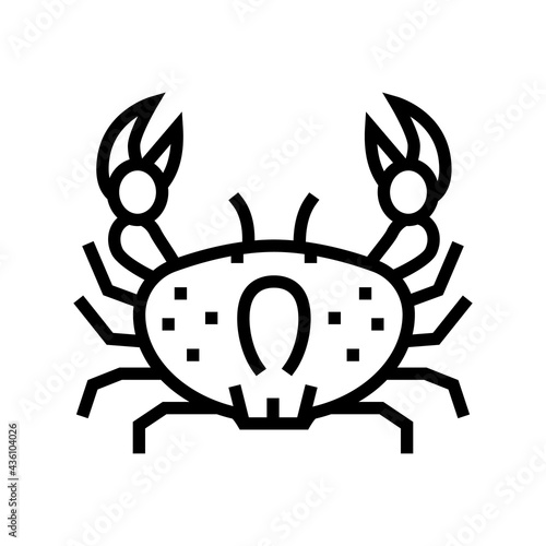 crab ocean line icon vector. crab ocean sign. isolated contour symbol black illustration