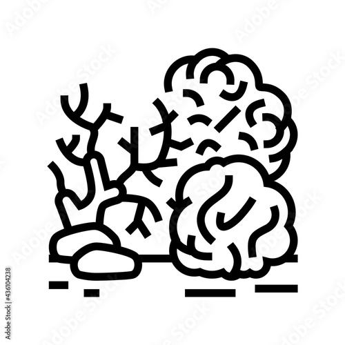 reef coral ocean line icon vector. reef coral ocean sign. isolated contour symbol black illustration