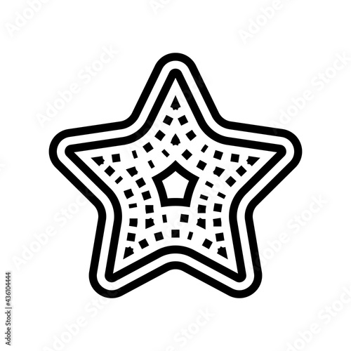 star ocean line icon vector. star ocean sign. isolated contour symbol black illustration
