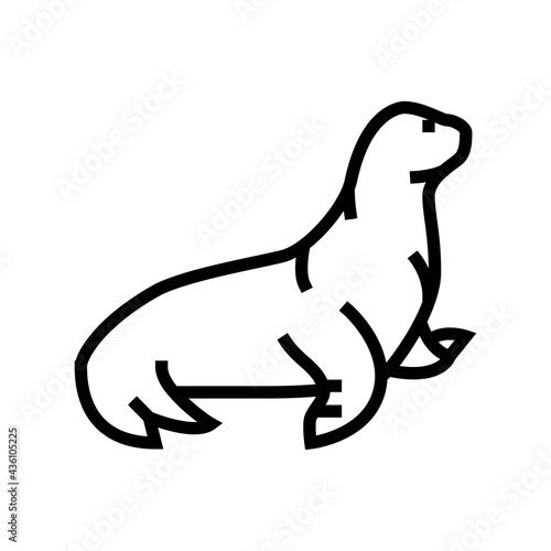 sea lion line icon vector. sea lion sign. isolated contour symbol black illustration
