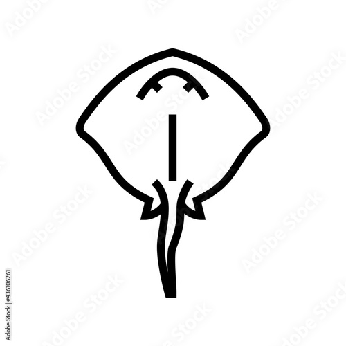 stingray ocean line icon vector. stingray ocean sign. isolated contour symbol black illustration