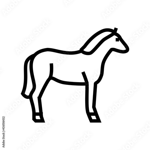 horse animal line icon vector. horse animal sign. isolated contour symbol black illustration