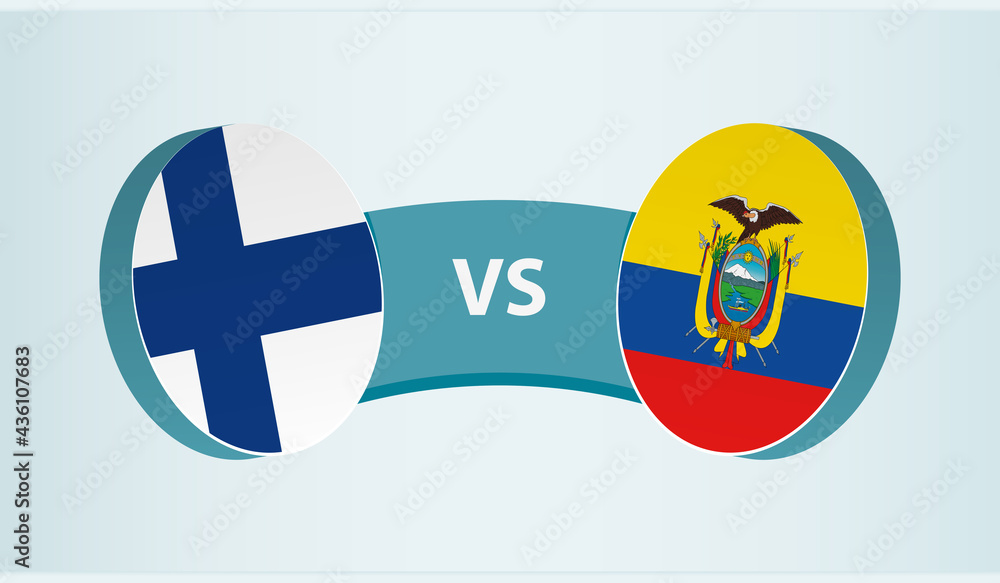 Finland versus Ecuador, team sports competition concept.