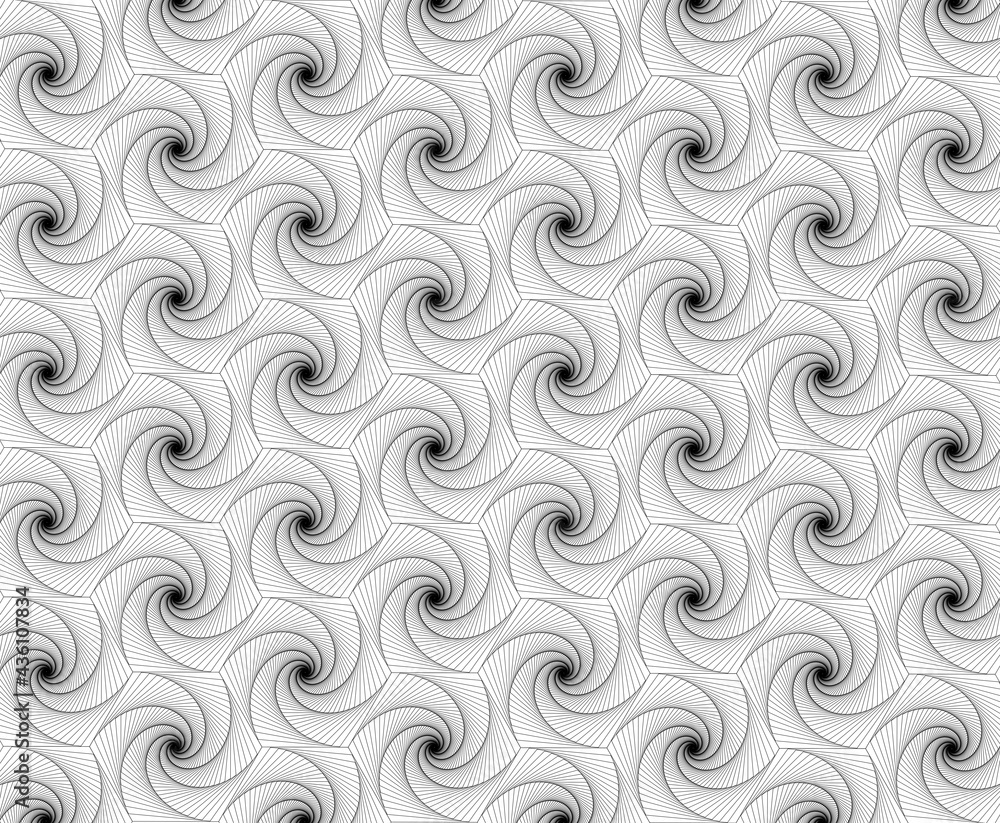 Fototapeta premium Black and white spiral abstract ornament