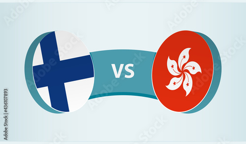 Finland versus Hong Kong, team sports competition concept.