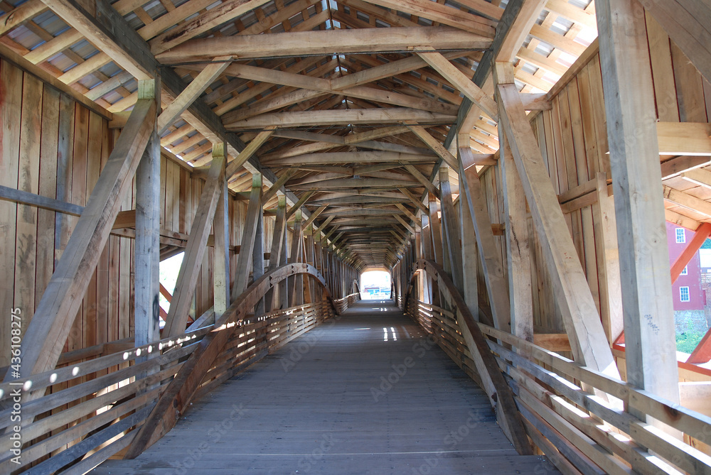 Interior View of a Covered Bridge