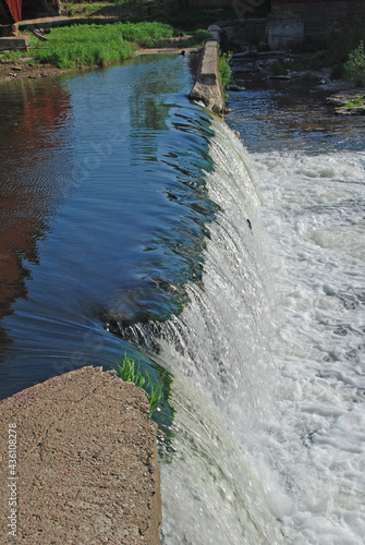 Water Flowing Over a Rural Dam