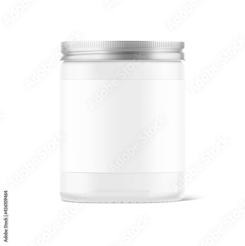 Blank package jar mockup. Vector illustration isolated on white background. Can be use for your design, advertising, promo and etc. EPS10. 