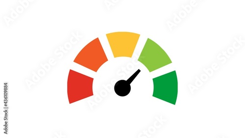 Animation indicator level meter customer service. Motion video abstract measuring scale with alpha channel