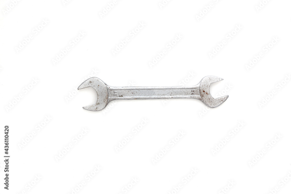 Wrench isolated on white background. Hand tools. File contains clipping path.