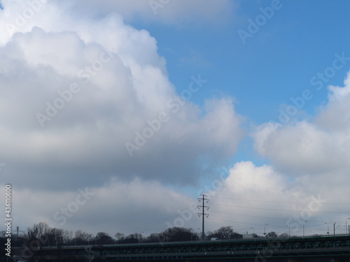 White clouds on the blue sky