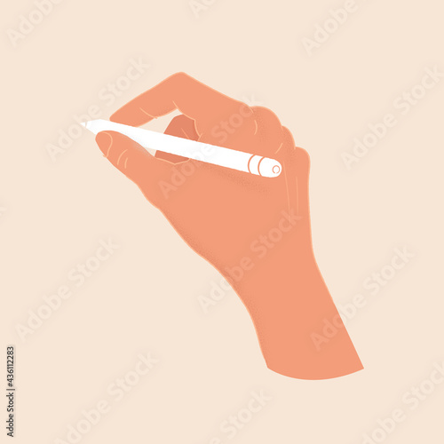 Hand Holding Pen, Artist Hand, Hand Holding Smart Pen, Stylus Pen Vector, Woman's Hand, Man's Hand, Pencil in Hand, Pen in Hand, Vector Illustration Background