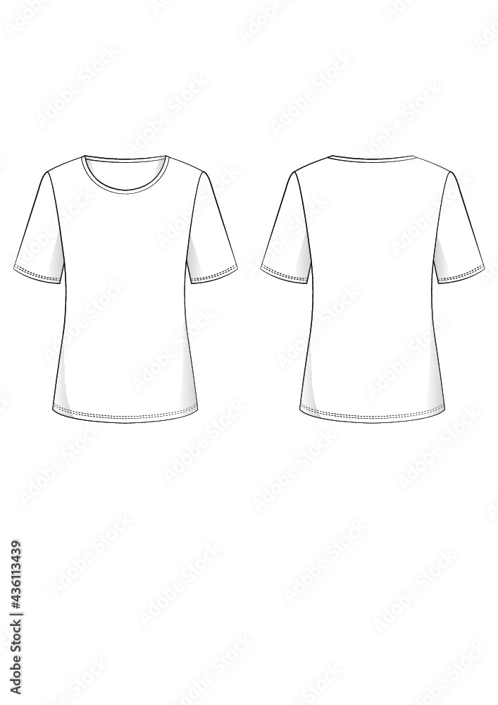 T-shirt technikal drawing T-shirt technikal drawing