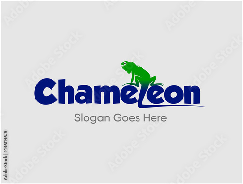 logo design with image of a chameleon