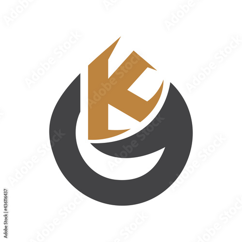 Initial gk letter logo vector template design. Linked letter kg logo design. Simple gk vector template.