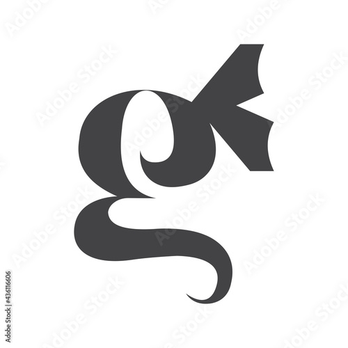 Creative abstract letter kg logo design. Linked letter gk logo design.