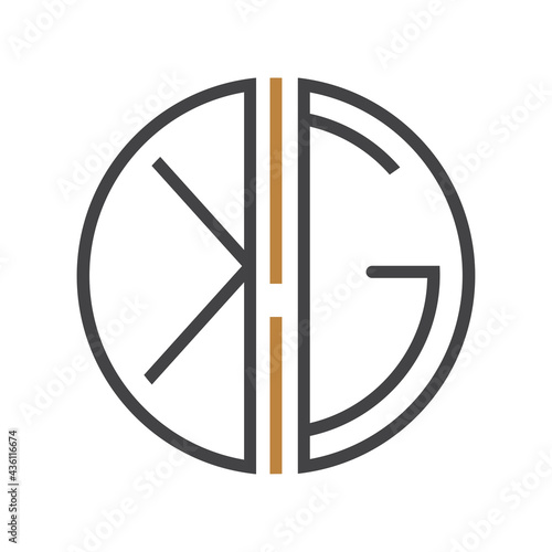Creative abstract letter kg logo design. Linked letter gk logo design.