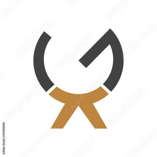 Creative abstract letter kg logo design. Linked letter gk logo design.