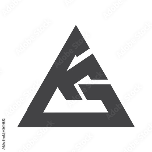 KG, GK, Abstract initial monogram letter alphabet logo design
