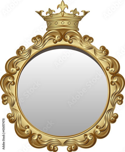 isolated royal frame, golden border