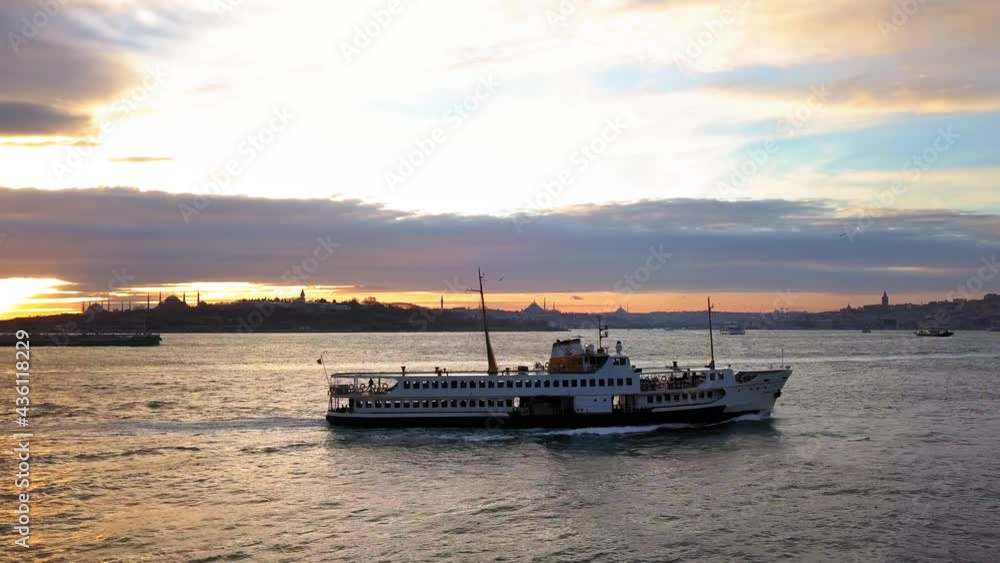 Aerial tracking shot over Bosphorus Istanbul by sunset with old city in the distance. The atmosphere at sunset point is one of most relaxed you will ever experience in Istanbul. Drone high angle view
Aerial tracking shot over Bosphorus Istanbul by sunset with old city in the distance. The atmosphere at sunset point is one of most relaxed you will ever experience in Istanbul. Drone high angle view