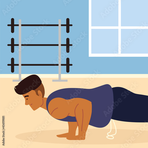 man making push ups
