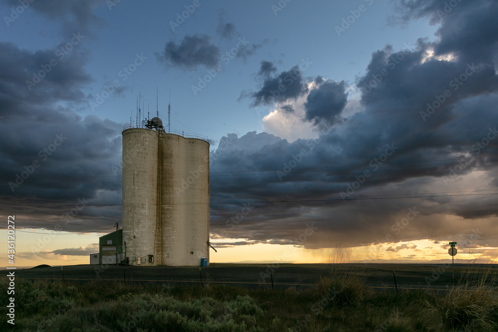 elevator at sunset elevator at sunset