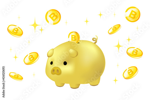 金のぶたの貯金箱とビットコイン