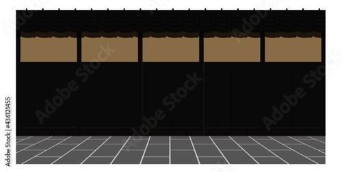 板壁と石畳のパース