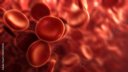 Red Blood Cells Flowing into Bokeh and Motion