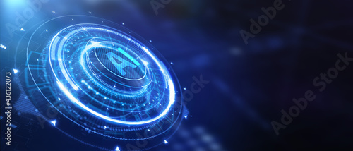 AI Learning and Artificial Intelligence Concept. Business, modern technology, internet and networking concept.