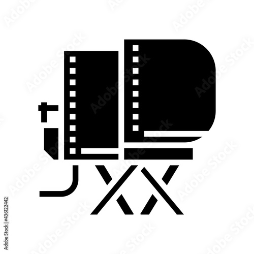 airplane simulator flight school glyph icon vector. airplane simulator flight school sign. isolated contour symbol black illustration