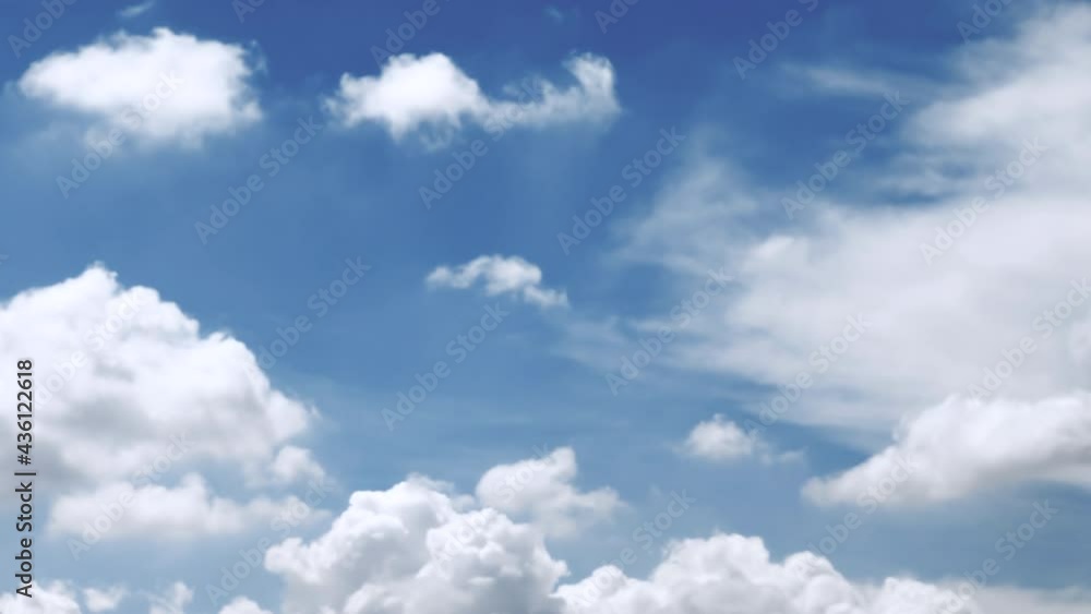time lapse of white cloud moving in sunny bright blue sky, beautiful nature color in horizon. white clouds rolling and fast motion beautiful. time lapse of white cloud moving in sunny bright blue sky, beautiful nature color in horizon. white clouds rolling and fast motion beautiful.