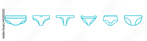 Нижнее бельё, группа иконок с трусами и стрингами, underpants, jockeys and thongs, shorts with underpants, clothing store, underwear in the textile salon